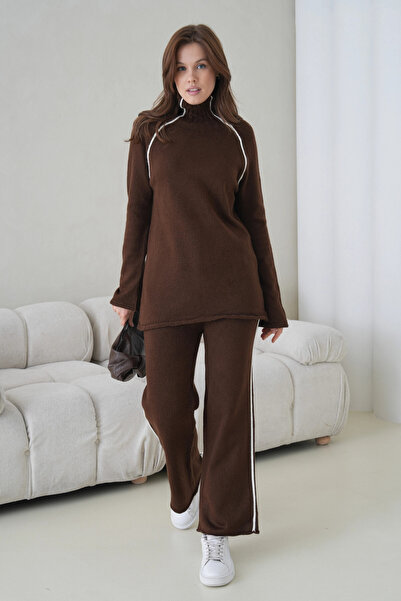 Park Karon Women's Turtleneck Sweater Pants Two-Piece Knitwear Set