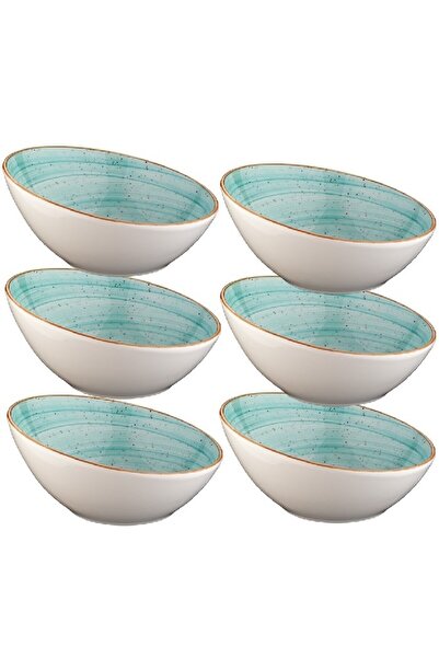 Bonna Σετ 6 μπολ από πορσελάνη σε τιρκουάζ χρώμα, Aqua 16cm 350ml