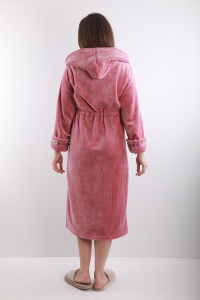 Wild Love Παλτό με κουκούλα με κέντημα από 100% μπαμπού – Μαλακά, ζεστά και κομψά ρούχα για το σπίτι