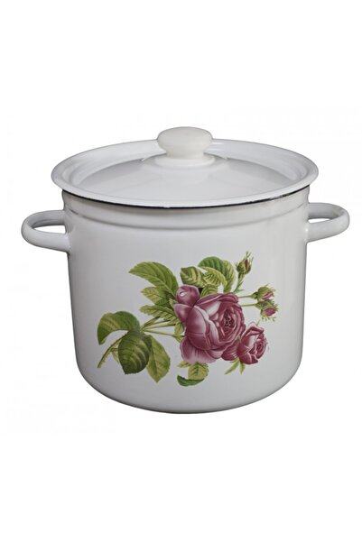 Raki Enamel pot with lid UTRENIA ROZA 7L, carbon steel