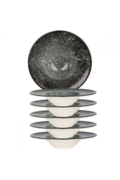 Bonna Set 6 farfurii paste Cosmos Black 28cm 400ml din portelan