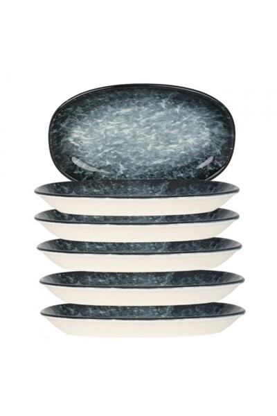 Bonna Set 6 farfurii ovale portelan Sepia 34x19cm