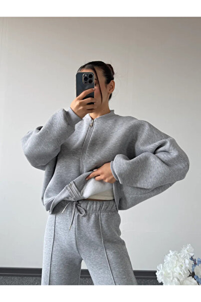 modabetce Women's Cardigan Bottom Tracksuit Set