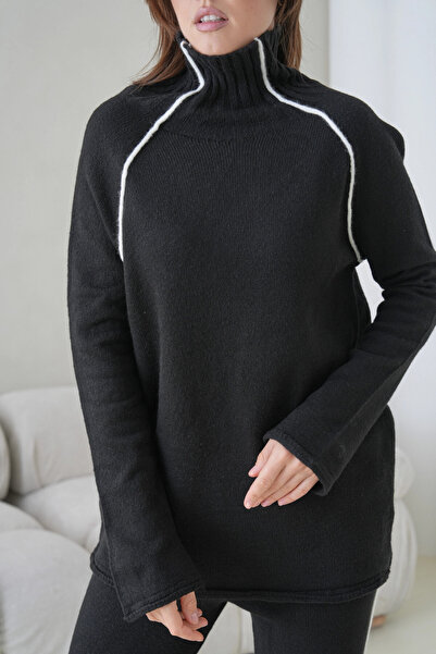 Park Karon Women's Turtleneck Sweater Pants Two-Piece Knitwear Set