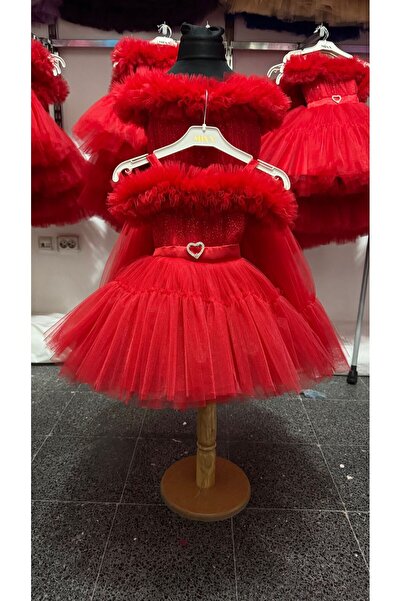 tuha kids design çocuk degaje pullu fiyonklu çocuk abiye1-5 yaş