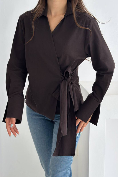 Noa Noa Women's Bow Detailed Tie-Up Shirt – Chic Bow