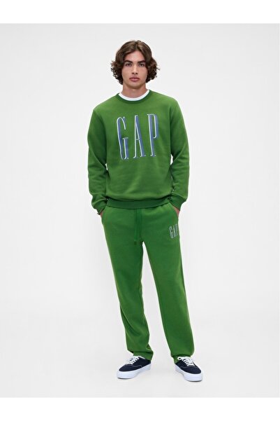 GAP Men's Light Green Logo Fleece Sweatshirt