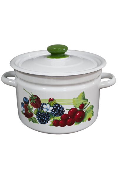 Raki Enamel pot with lid SMUZI 3L carbon steel