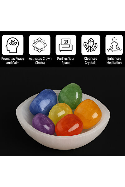 OEM Eye-shaped selenite bowl, 13-14 cm, energy purification, crystal recharge, decoration