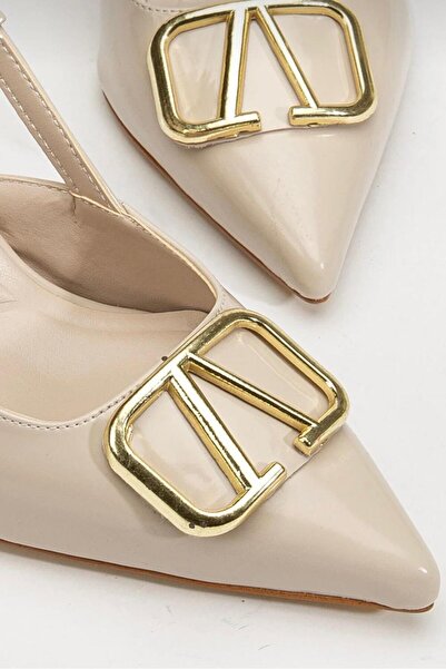 yezy shoes Short Heeled Buckle Detailed Women's Stiletto Heeled Shoes