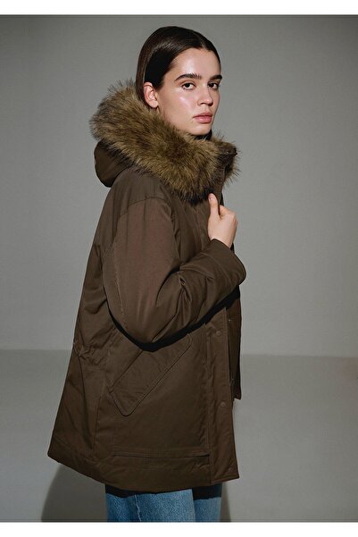 Mavi KAPİŞONLU CEKET Tatlı Kahve Casual Modern Tatlı Kahve Kalıp Geniş Kesim