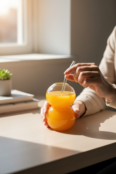 EVSTYLE Borosilicate Glass Cup - with Glass Straw as a Gift