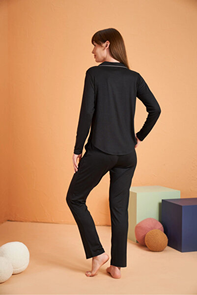 Kocabey Women's Long Sleeve Button Front Pajama Set