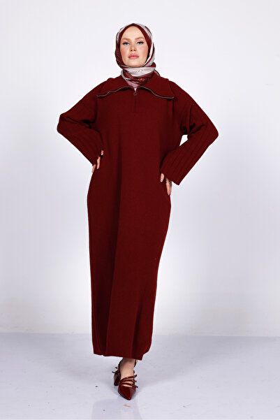 My City 44102 - فستان نسائي أنيق ومريح من التريكو بياقة بسحاب