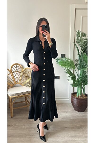 La Perla Boutique فستان تريكو بتفاصيل أزرار على ياقة القميص