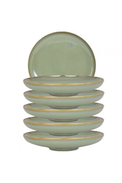 Bonna Set of 6 Sage porcelain deep plates 28cm, 1600ml