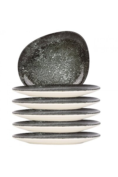 Bonna Set 6 farfurii Cosmos Black 19cm din portelan