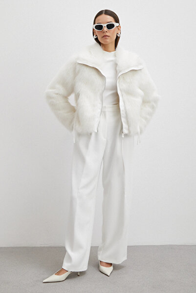 Never more Leather Paneled Lolita Coat White