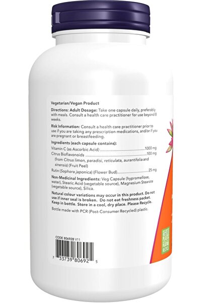 Now C-1000 Veg Capsules with Bioflavonoids - 1000 mg, 250 Capsules