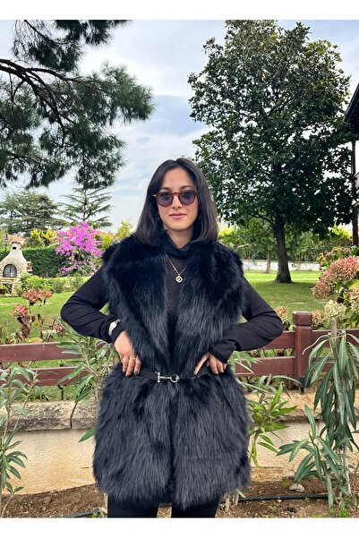 VAZIRADK Belted Fur Vest