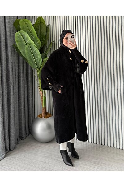 Molly Nelly Women's Feather Angora Long Coat