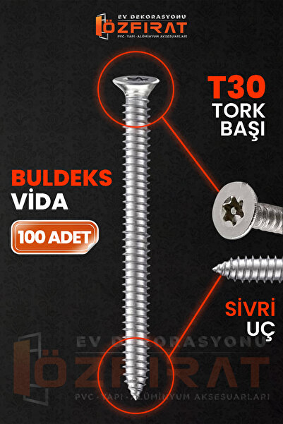 ÖZFIRAT PVC YAPI Buldex (Buldeks) Beton Vidası 7.5x120mm – Sivri Uçlu, Dübels...