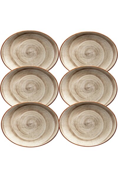 Bonna Set 6 farfurii ovale Terrain din portelan 31x24cm