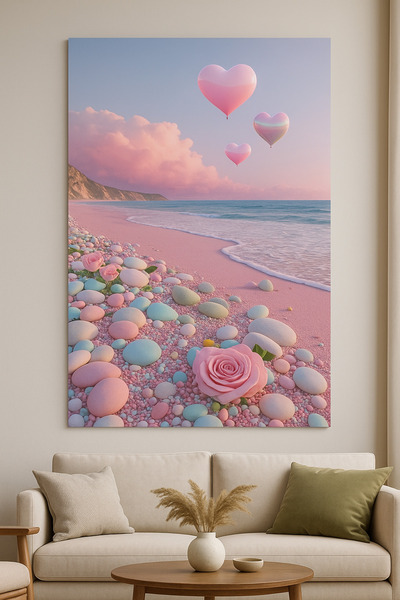 BLT DİZAYN Fairytale Pink Coast Glass Painting