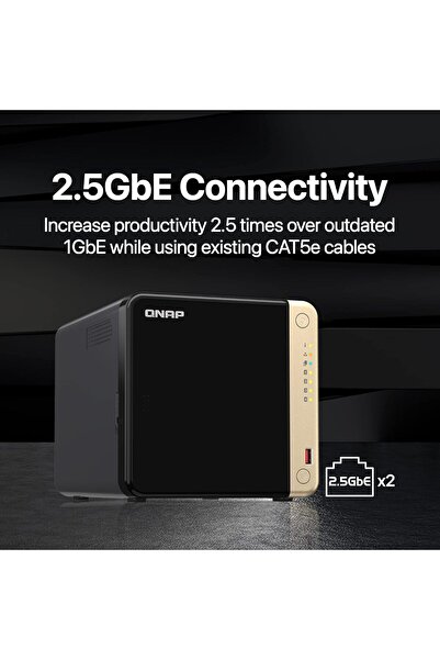 Qnap TS-464-8G-US 4-Bay High-Performance Desktop NAS (Diskless)