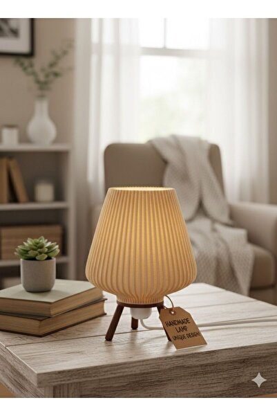 NEMA 3D Ahşap Görünümlü Abajur * Dekoratif Aydınlatma - modern abajur - masa ...