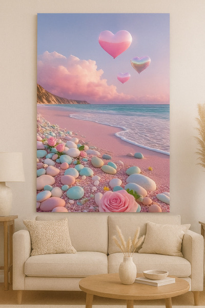 BLT DİZAYN Fairytale Pink Coast Glass Painting
