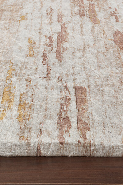 RENKLİBUTİK Modern Patterns Velvet Textured Elastic Sponge Non-Slip Washable Carpet Cover - 12 M2