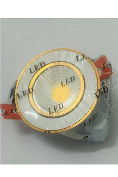 genernic 7 cm Base Spotlight 7W LED Yellow Light Gold Frame COB