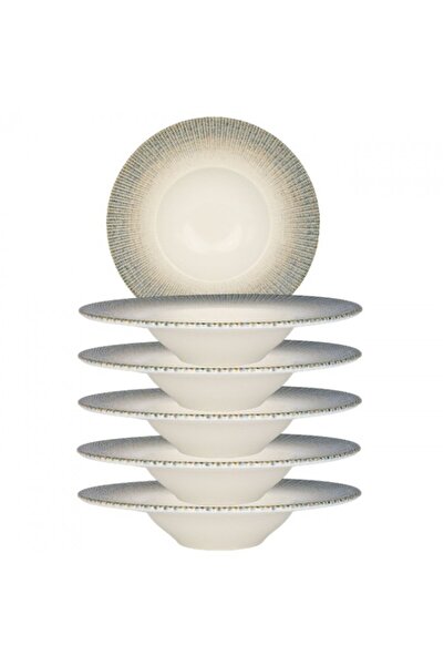 Bonna Set of 6 Sway porcelain pasta plates 28cm 400ml