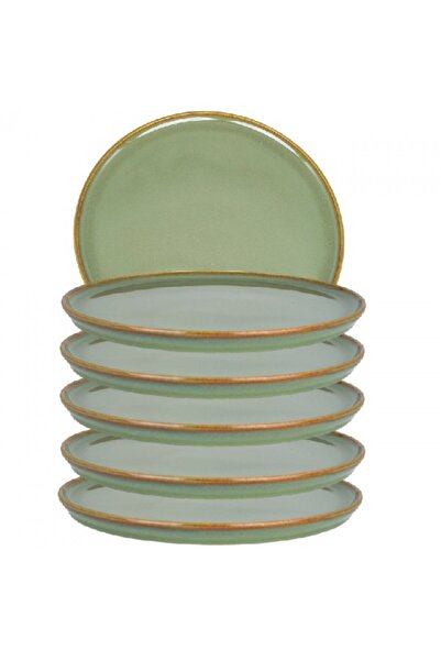 Bonna Set of 6 Sage porcelain plates 22cm