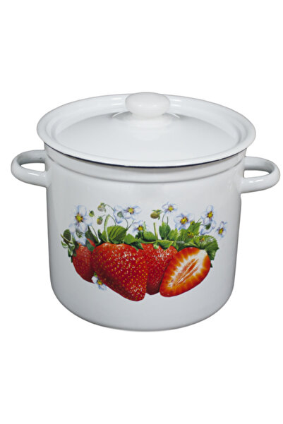 Raki KLUBNIKA enamel pot with lid 5.5L carbon steel