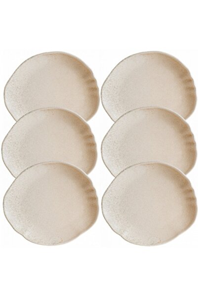 Bonna Set of 6 oval porcelain plates SAHARA TONE 24x21cm (SHA TON 24OV)