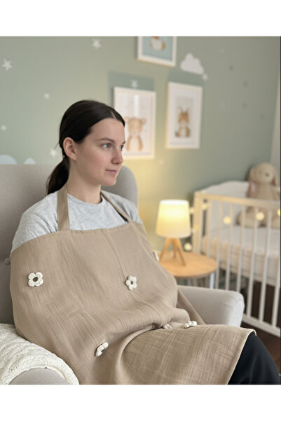 Bond and Bestie Muslin Nursing Cover with Adjustable Straps, Elastic Back, 10...