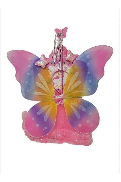 OEMN Butterfly costume with multicolored wings and pink skirt