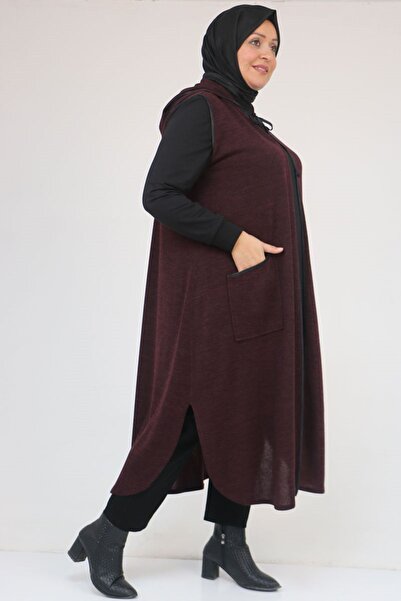 Eslina 54014 Large Size Waterport Piped Mir Vest - Plum