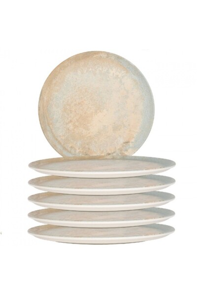 Bonna Set of 6 Luz porcelain pizza plates 32cm