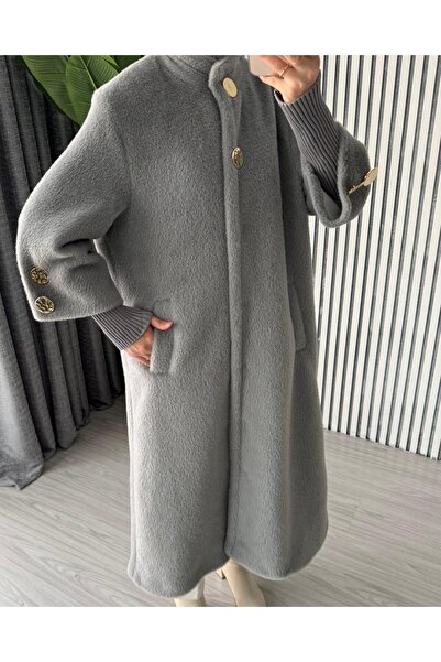 Molly Nelly Women's Feather Angora Long Coat