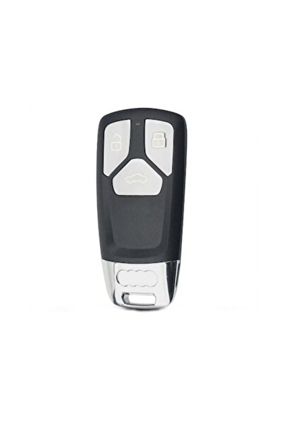 OEM Carcasă cheie inteligentă compatibilă cu Audi, 3 butoane, S3/S4/S5/S8/SQ7/RS/SQ5, neagră/cromată