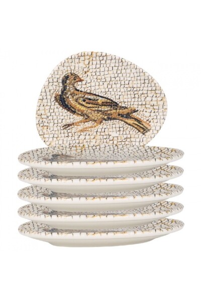 Bonna Set of 6 porcelain plates MESOPOTAMIA PAJARO 19cm (S-MT-MZPPJVAO19DZ)