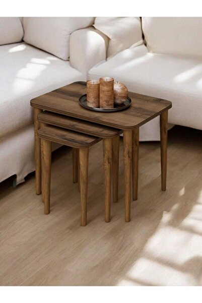 modüleva Zigon Sehpa 3 lü Ceviz