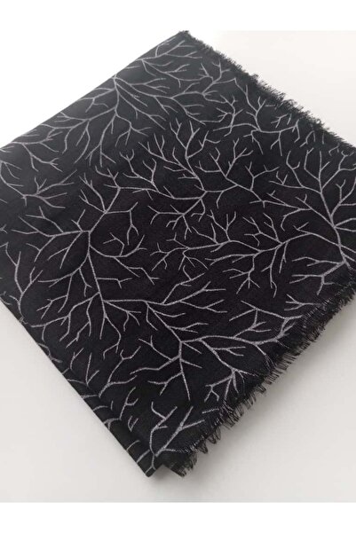 Bezm-i Has Tree Patterned Flared Muslin Writing Hijab Cotton Writing Scarf 100X100Cm