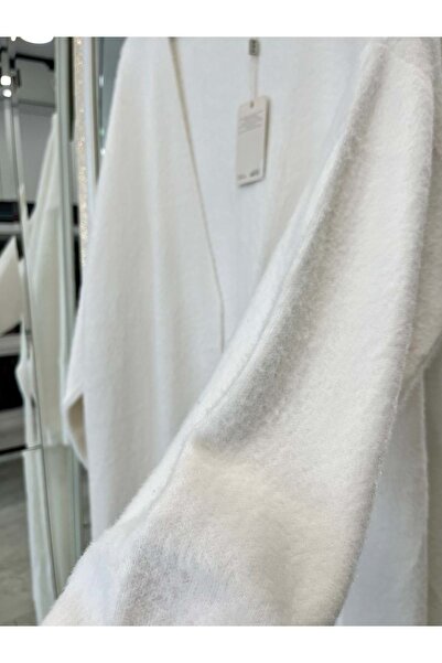 MRM MERAM BUTİK Adn Angora Cardigan - Ecru - Standard (Size 42-46 Compatible)