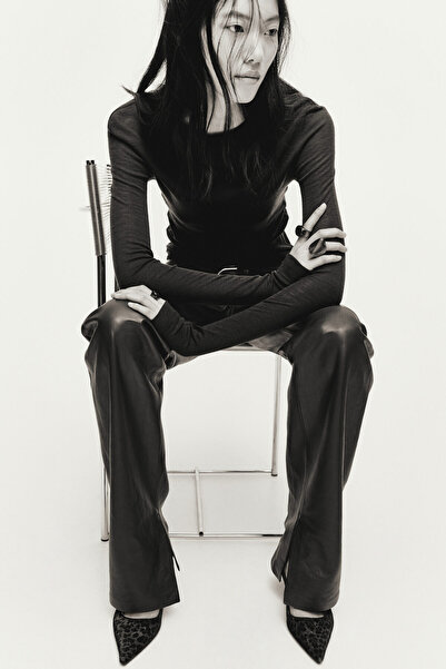 H&M Yavru Topuklu Arkası Açık Deri Ayakkabı