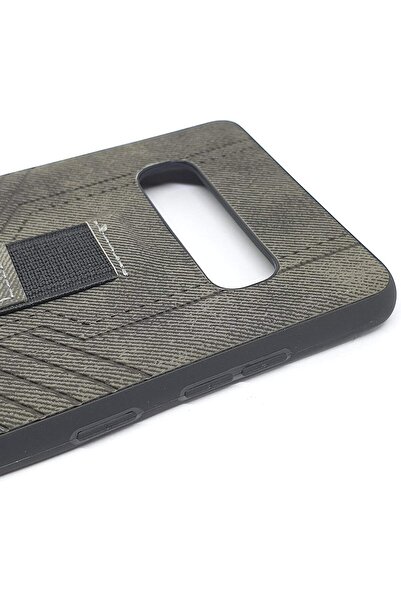 Generic Samsung Galaxy S10 Leather Back Protective Case with Grip by AirBird - Gray (Synthetic Leather)