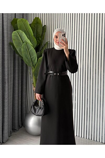 Molly Nelly Women's Shoulder Detailed Belted Dress